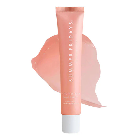 Pink skincare product tube with 'Summer Fridays' branding on a white background
