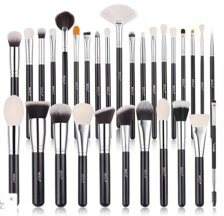 BEILI 30PCS Professional Makeup Brush Set – Complete Face & Eye Collection for Flawless Application | Classic Black