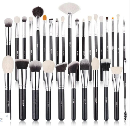 BEILI 30PCS Professional Makeup Brush Set – Complete Face & Eye Collection for Flawless Application | Classic Black