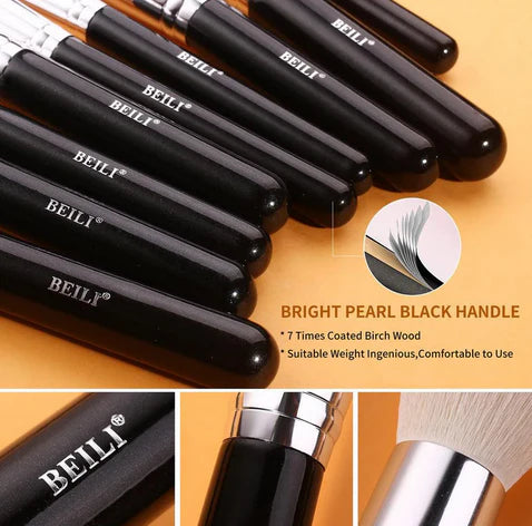 BEILI 30PCS Professional Makeup Brush Set – Complete Face & Eye Collection for Flawless Application | Classic Black