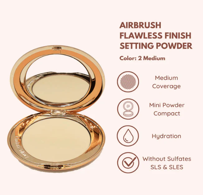 Charlotte Tilbury Airbrush Flawless Finish Compact – Smoothing, Pore-Blurring Pressed Powder | 8 g