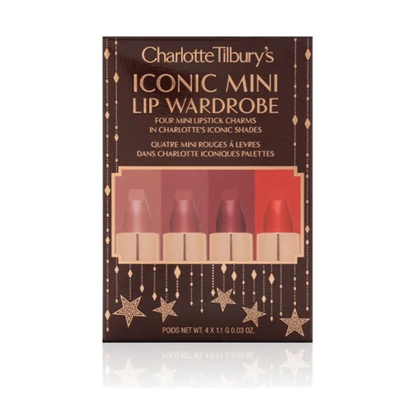Charlotte Tilbury Iconic Mini Lip Wardrobe – 4 Mini Luxury Lipsticks Gift Set