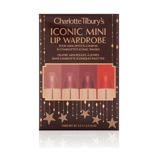 Charlotte Tilbury Iconic Mini Lip Wardrobe – 4 Mini Luxury Lipsticks Gift Set