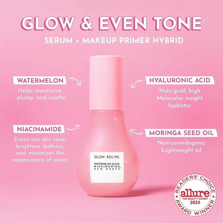 Glow Recipe Watermelon Glow Niacinamide Dew Drops – Brightening Glow Serum | 40ML