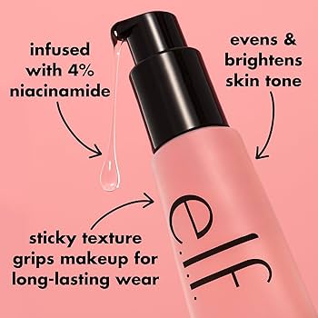 e.l.f. Power Grip Primer + 4% Niacinamide – Longwear Makeup Grip & Skin Brightening | 24 ml