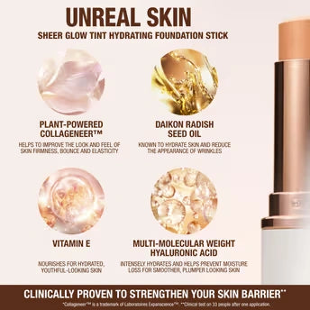 Charlotte Tilbury Unreal Skin Foundation Stick – Hydrating Sheer Glow Complexion | Buildable Coverage