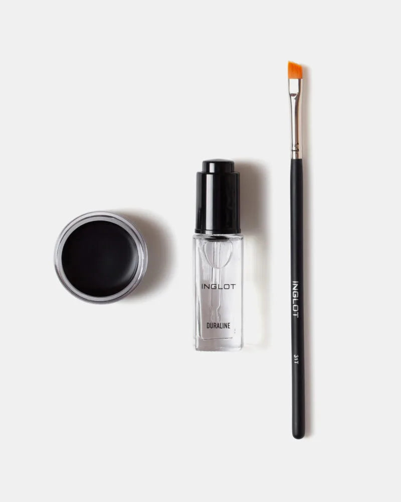 Inglot Eye Essentials Set – Gel Eyeliner, Duraline & Angled Brush