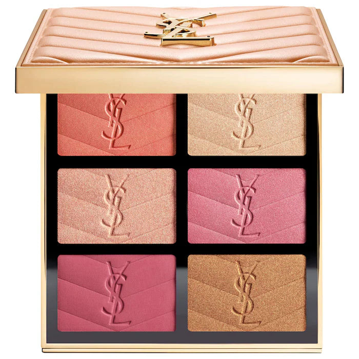 YSL 6-Color Face & Cheek Palette – Blush, Glow & Sculpting Powder Collection