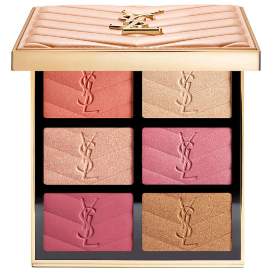 YSL 6-Color Face & Cheek Palette – Blush, Glow & Sculpting Powder Collection